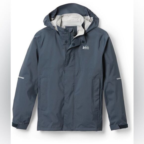REI Co-op Rainier Rain Jacket - Kids' size large‎ blue New With Tags - Picture 1 of 7